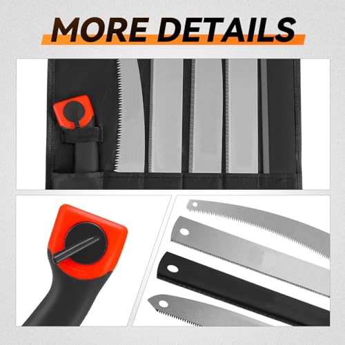 Auto Dynasty Multi Blades HandSaw Set, 6PCS Hardpoint Hand Saw with Cutter Saw Hacksaw Long Blade, Hand Saws For Cutting Wood, Metal, Plastic, Plywood Blade Quick Change Mechanism - style: Multi Blades HandSaw