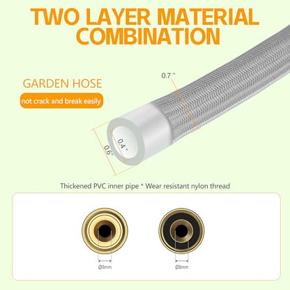 SKYWARD 4ft short garden hose,Nylon Braid,F/M Connector, No Kink, Flexible - size: 4ft