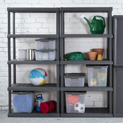 Sterilite 5 Shelf Unit, Heavy-Duty Plastic Utility Storage Rack, 3-Pack - size: 5 Shelf, style: 3 Pack
