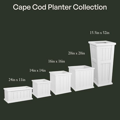 Mayne 4837W Cod Planter, White, 16" x 16" (4837-W) - color: White, size: 16in