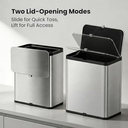 Kitchen Compost Bin with Lid, 2.1 Gal Countertop & Under Sink Trash Can
