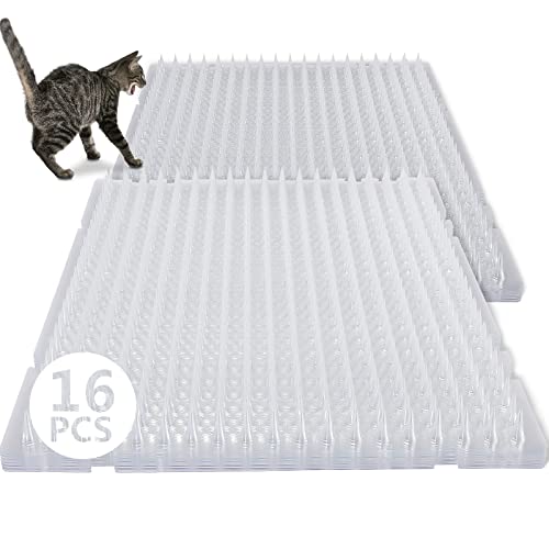 Nuanchu 16 Pack Cat Mat with Spikes, Pet Deterrent Outdoor, Clear - color: Clear