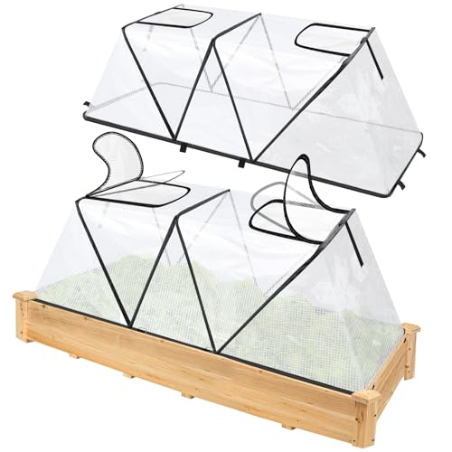 2 Pack Foldable Plant Covers Freeze Protection, Two Dual Layer Skylights - size: Foldable-2Pack