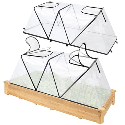 2 Pack Foldable Plant Covers Freeze Protection, Two Dual Layer Skylights - size: Foldable-2Pack