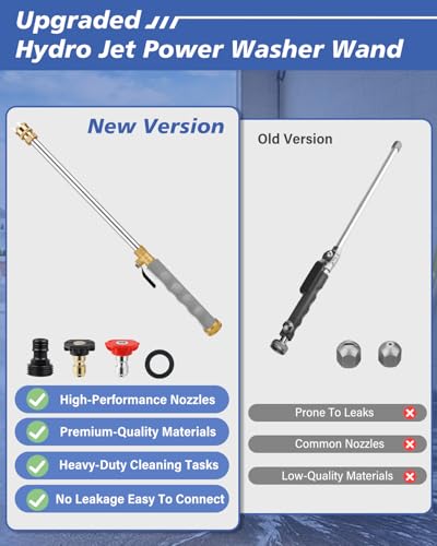 Jet Nozzle Power Washer for Garden Hose, High Pressure Hose Nozzle - color: Gray