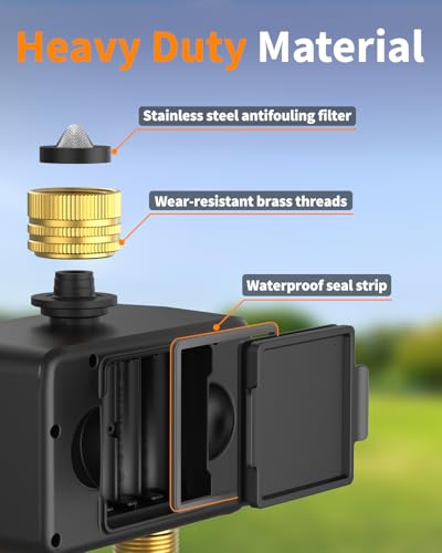 Diivoo Brass WiFi Sprinkler Timer 2 Zone for Garden Hose Remote Control - size: 2 Outlets