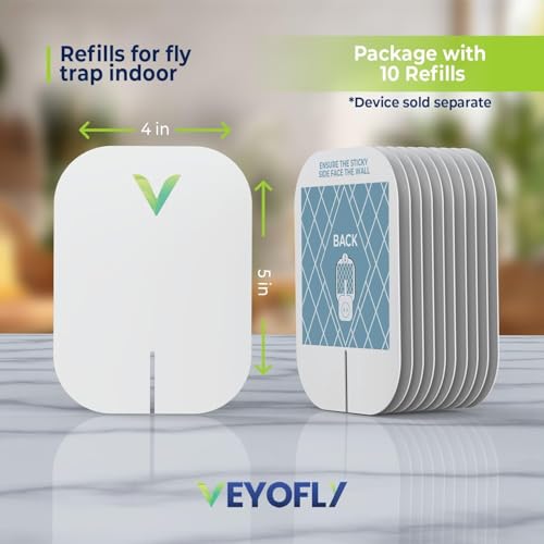 VEYOFLY Official Refill Fruit Fly Traps Indoor, Gnat Trap | 10-Pack - size: 10 Refills Pack