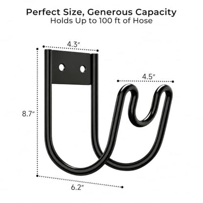 TomCare 2 Pack Garden Hose Holder Wall Mount, Water Hose Hanger for 100FT