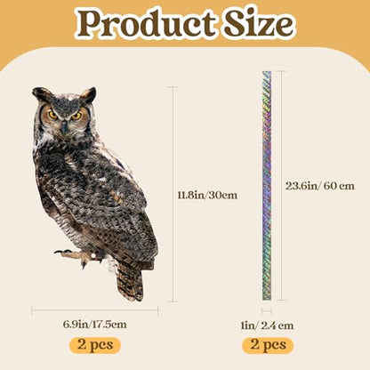 2PCS Flat Fake Owl to Keep Pigeon Away from Balcony - color: Black 2pcs