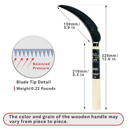 HOUNEN Japanese Harvest Sickle, 5.9-Inch Serrated SK-5 Steel Rice Knife - color: 5.9" saw sickle