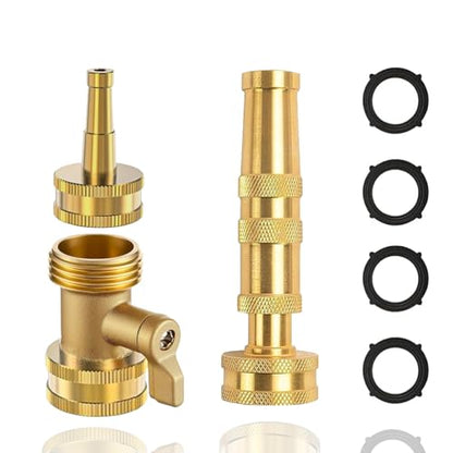 Heavy Duty Brass Hose Nozzle 3-Piece Set