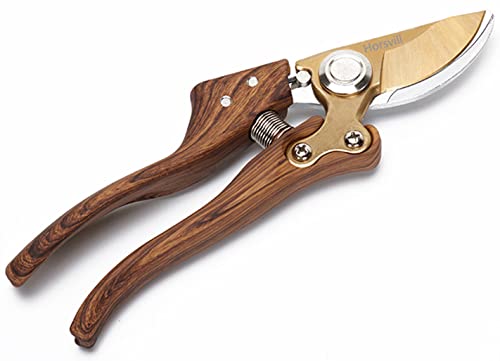 Garden Shears, Japanese Floral branch cutters, Snips for Gardening, Flower scissors Florist clippers, Hand Held Pruners for Gardening Heavy Duty, Pruning shears for garden (Wood grain)
