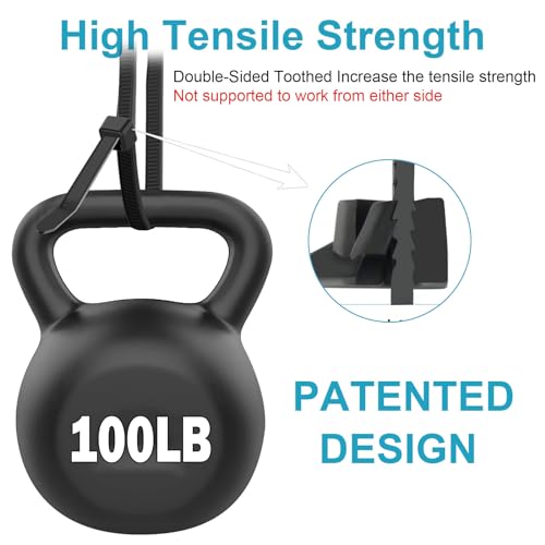 12 Inch Zip Ties Double Sided Toothed,100 LBS Tensile Strength Heavy Duty Cable Wire Ties With Self-Locking Adjustable More Durable Nylon Tie Wraps for Indoor Outdoor（100 Pack） - size: 12 inch 100 Pack （100 Lbs ）