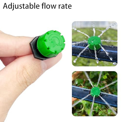 100Pcs Drip Irrigation Emitters,Adjustable Irrigation Drippers Sprinklers - color: Green-100pcs