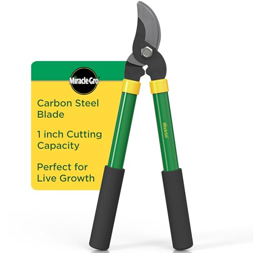 Miracle-Gro 15 in. Bypass Lopper for Tree Branch Trimming and Pruning – Heavy-Duty Branch Cutter with Ultra-Sharp Carbon Steel Blade, 1 in. Cutting Capacity and Comfort Grip Handles - style: Bypass Lopper 15"