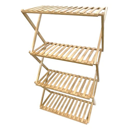 Ferry-Morse Pop-Up Bamboo Plant Stand, 4-Tier, Vertical Seed Starting - size: Indoor Plant Stand