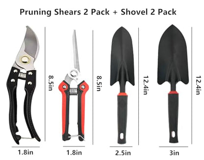 Garden Tool Set 4 PCS Pruning Shears and Garden Shovel Transplant Trowel