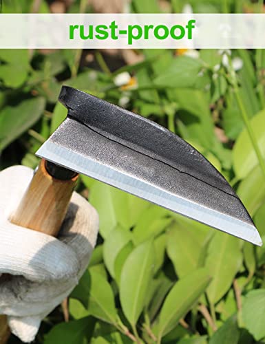 TOYPOPOR Japanese Weeding Sickle Hoe, Gardening Tools, Weed Remover, Hand Weed Cutter, Kama Twisted Scythe with High Carbon Steel Blade for Cutting Grass, Soil loosening, harvesting, Digging - color: 14 inch Hand Hoe Sickle