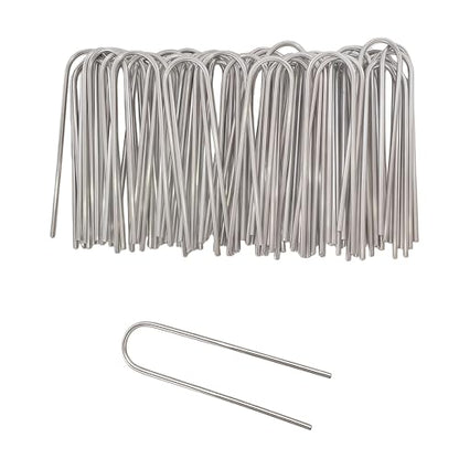 Atlantic Stainless Steel Landscape Staples Garden Stakes. (4"-U-60pcs) - size: U-shaped 4"x60pcs