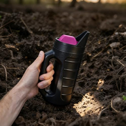 Black Adjustable Handheld Seed Shaker – Hand Spreader - 90oz Capacity Multi-Purpose Spreader for Fertilizer, Grass Seed, Ice Melt & Lawn Care - Rose Red - color: Rose Red