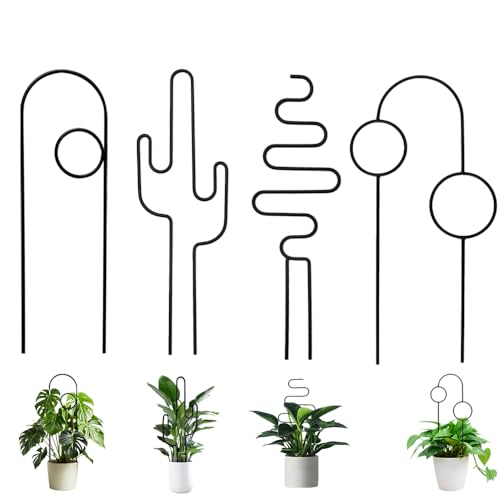 Black Small Plant Trellis for Climbing Plants Indoor, 13.8 Inch Trellis