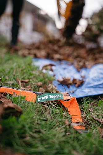 EZ Tarp Tugger - All In One Comfort Grip, Carabineer & Stake – Quick Attach Carabineer Hooks To All Standard Tarps – Stakes Securely In Ground In Windy Conditions - Set of 2 - size: 12 inches x 6 inches