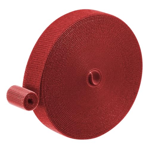 M METERXITY 1-Roll Garden Plant Tape, 33 ft x 0.6 in Garden Hook and Loop Plant Ties Multi-Purpose Use Adjustable and Reusable Twist Wire Tape for Plants/Flowers/Vines [Red] - color: Red, size: 33 ft x 0.6 in