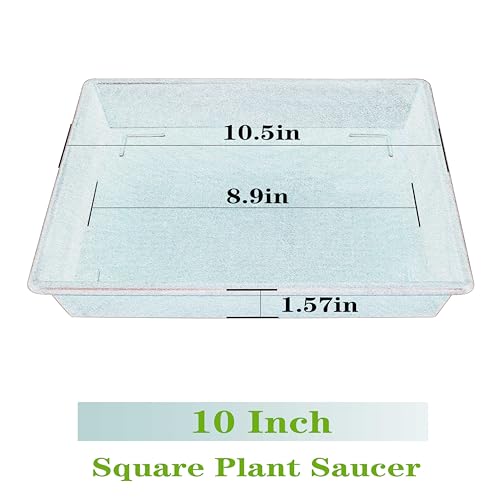 NIMYAU Square Plant Saucer 10 Inch 5 Pack, Plant Stand Flower Pot No Holes, Plant Trays for Pots Heavy Duty Plastic Plant Saucers for Indoors Outdoors Plant Lover Gardening Gifts - color: Blue, size: 10"-5Pack