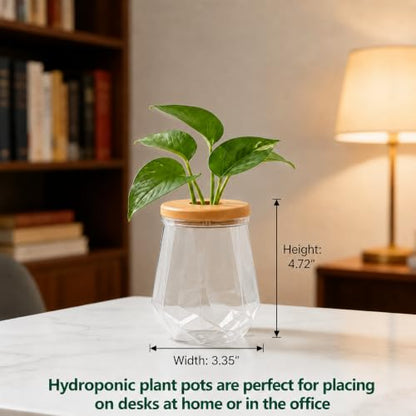 Desktop Plant Hydroponic Vases, Water Plant Jars, Gardening Gifts for Office and Home, Outdoor, Transparent Diamond Pattern - color: Transparent Diamond Pattern