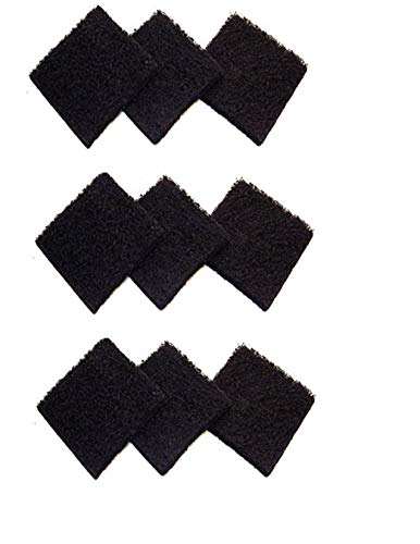 CFS – Pack of 9, Universal Cut-to-Fit Carbon Activated Pre-Filter Pads Compatible with Exaco ECO 2500 Models – Fresh & Filtered Air for Indoor – Charcoal Air Filter Sheet – 3" x 3" – Black - size: 9 Pack