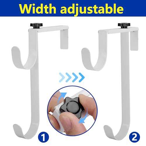 2 Pcs Double Pool Fence Hooks for Equipment, Adjustable Pools Pole Hanger