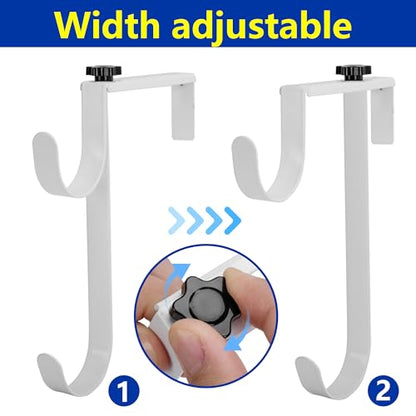 2 Pcs Double Pool Fence Hooks for Equipment, Adjustable Pools Pole Hanger