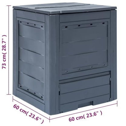 Plastic Compost Bin 23.6x23.6x28.7 Inches Outdoor Garden Composter with Split Lid for Organic Waste Collection
