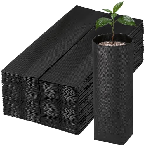 Fabric Grow Bags - 7x13.8 inches Breathable Black Seed Starter Plant Grow Bags for Planting Pots, Nursery Pots for Plants, 200pcs - color: Black, size: 7"x13.8"/Pack of 200