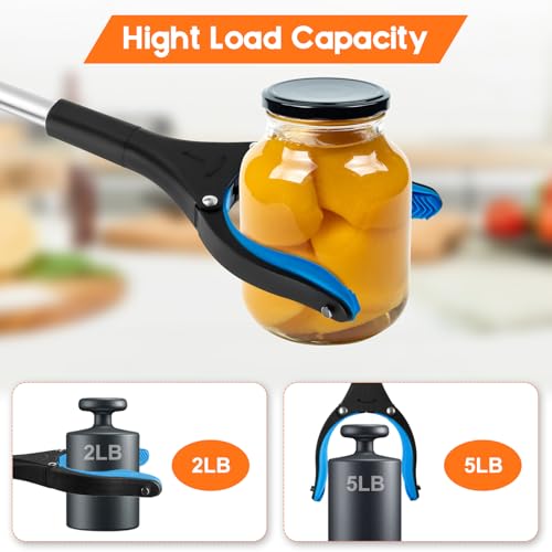 2-Pack Grabber Reacher Tool, 34" Foldable Reacher Grabber Pickup Tool with 90° Anti-Slip Rotating Jaw & Magnets, 4" Wide Claw Opening Reachers for Seniors, Trash Picker Tool - size: 34"