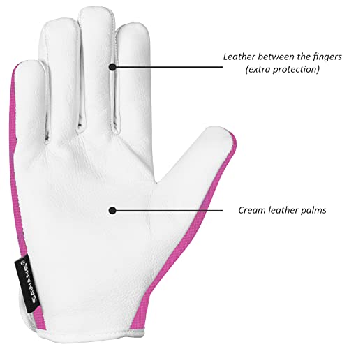 SAWANS Leather Gardening Gloves Ladies and Mens Thorn Proof Garden Gloves for Women Men Gardening Durable Work Gloves - color: Pink, size: Small
