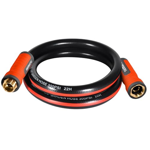 YAMATIC 3ft Short Garden Hose, 5/8in I.D. Flexible Lightweight Leader Hose - size: 3' feet