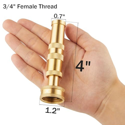Heavy Duty Brass Hose Nozzle-4'' Adjustable Twist Garden Hose Nozzles