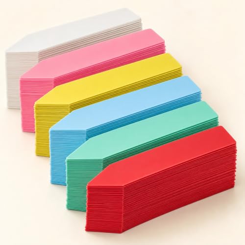 100PCS Plant Labels 4 Inch Waterproof Garden Tags, Multi Color Nursery Pot Markers, Plastic Stake Signs for Outdoor Indoor Use (White,100pcs) - color: White, size: 100pcs