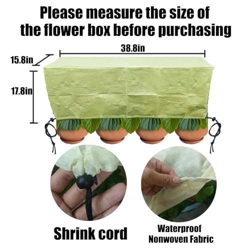 EJW Planter Cover, Plant Covers Freeze Protection,2 Pack 39.5"*17.7"x15.7" Planter Covers for Winter, Frost Cloths for Outdoor Plants, Raised Bed Covers for Winter. - size: 2PCS-39.5*17.7*15.7(inch)