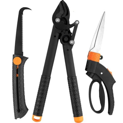 3 Piece Garden Tool Set, Lopper, 360° Grass Shears & Retractable Saw - style: Modern