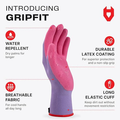 NoCry Premium Women's Gardening Gloves with Strong Non-Slip Grip - 100% Breathable, Superior Dexterity - Perfect Eco-Friendly Garden Gloves for Women - size: Medium