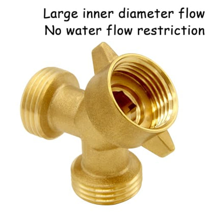 Uenede Brass Garden Hose Splitter 3/4" GHT Swivel Y Connector, 2PCS - style: Splitter