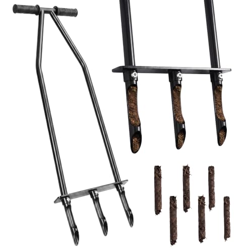 Manual Core Aerator Lawn Tool, Alloy Steel Sturdy Grass Coring Aerator, Lawn Care Aeration Tool for Compacted Yard Soil