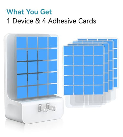 Advanced Double-Sided Indoor Fly Trap for Home, Plug-in 5-Way UV Light - size: 1 Device + 4 Refills