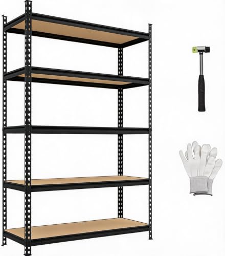 Heavy Duty 5-Tier Storage Shelves, 2204 lbs, 48" W x 18" D x 72.1" H - size: 72.1" H x 35.4" W x 18" D