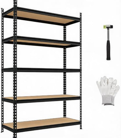 Heavy Duty 5-Tier Storage Shelves, 2204 lbs, 48" W x 18" D x 72.1" H - size: 72.1" H x 35.4" W x 18" D