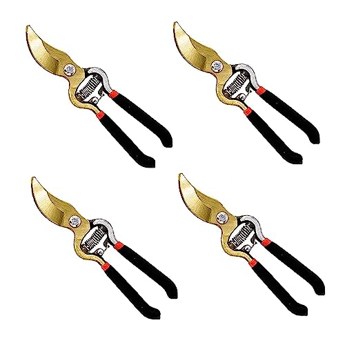 Garden Guru Indestructible Titanium Garden Clippers Professional Bypass Hand Pruner Pruning Shear with Comfort Grip Handles for Gardening Trimming and Yard Work Hardened Steel & Titanium Blade(4 Pack) - size: 4 Pack, style: Titanium Bypass