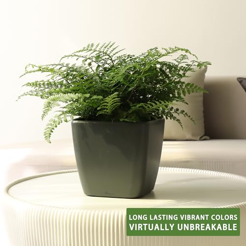 Dexceder 9x8 Self Watering Planter (Slate Gray Matte) - color: Slate Gray, size: 9x8
