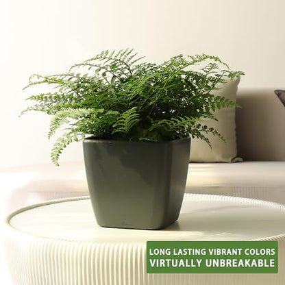 Dexceder 9x8 Self Watering Planter (Slate Gray Matte) - color: Slate Gray, size: 9x8